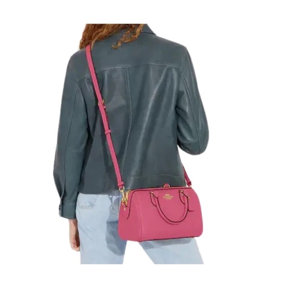 COACH Rowan Satchel Crossgrain Leather - Petunia - Picture 5 of 9